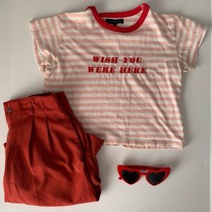 Haley USA Long Red Culotte Shorts Pleated Sz 6 ❤️